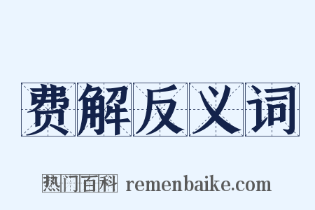 费解反义词是什么意思的图片